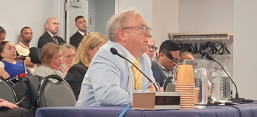 State Health Commissioner James McDonald testifies at a hearing on the Consumer Directed Personal Assistance Program transition on Aug. 21, 2025.