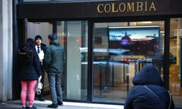 Visitors enter the Colombian Consulate in Manhattan on January 27, 2025.