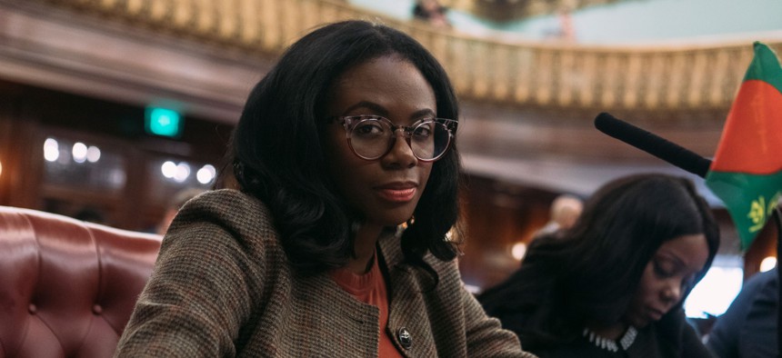 New York City Council Member Nantasha Williams attends a stated City Council meeting on March 2, 2023.
