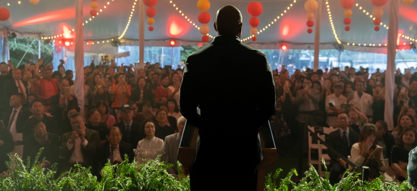 Mayor Eric Adams hosts a mid-autumn moon festival at Gracie Mansion.