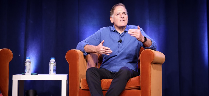Mark Cuban speaks at the “Changing the Playbook on Hospital Prices” event hosted by 32BJ SEIU and presented by City & State.