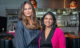 Model Chrissy Teigen and One Fair Wage President Saru Jayaraman