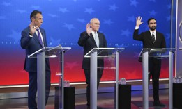 Andrew Cuomo, Curtis Sliwa and Zohran Mamdani gathered on the debate stage.