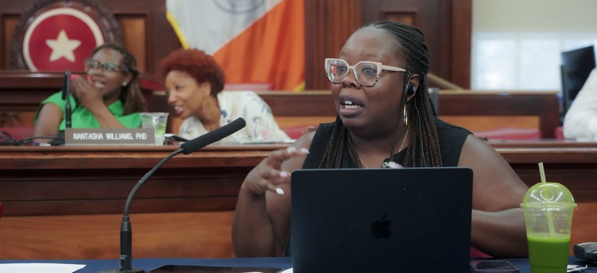 Council Member Althea Stevens organized the meeting, along with Council Member Lincoln Restler.