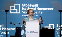 Assembly Member Deborah Glick speaks at the grand opening of the Stonewall National Monument Visitor Center on June 28, 2024.
