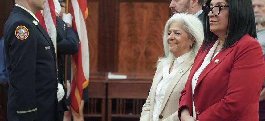 New York City Council Member Vickie Paladino, center, attends the council’s recent Italian Heritage Celebration.