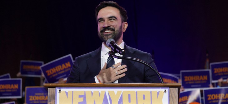 Zohran Mamdani speaks at a rally on Oct. 26, 2025, weeks before being elected New York City mayor.