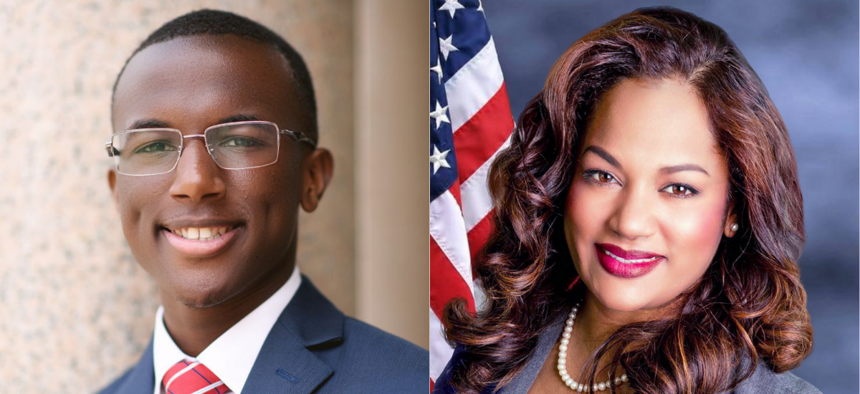 Community organizer Jibreel Jalloh, left, is running against Assembly Member Jaime Williams.
