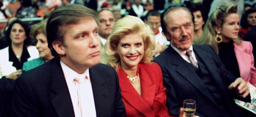 Donald Trump, left, learned the real estate business from his father Fred Trump, right, who built many middle-class developments in New York City. Can he pay it forward with Zohran Mamdani?
