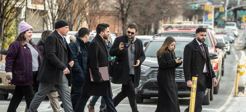 New York City Mayor Zohran Mamdani walks up to a press conference in Greenpoint, Brooklyn on January 3, 2026.