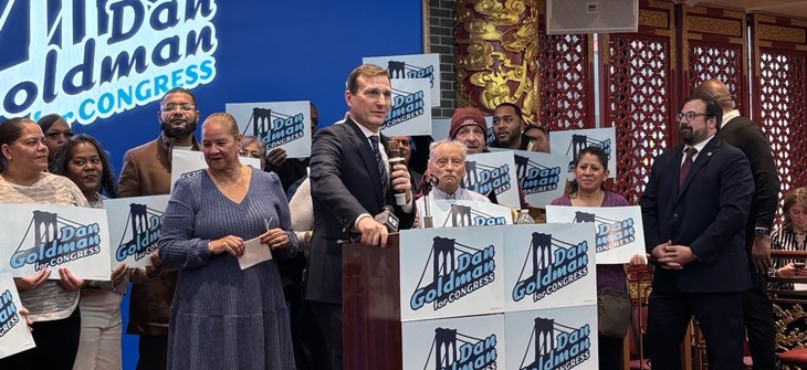 Rep. Dan Goldman kicked off his reelection campaign in Chinatown on Jan. 6, 2026.