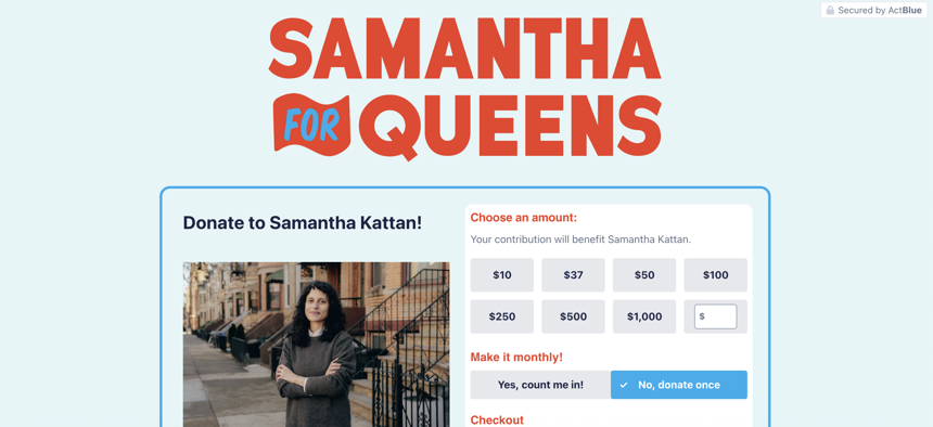 Assembly candidate Samantha Kattan has already launched an ActBlue fundraising page.