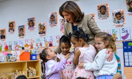 Gov. Kathy Hochul visits kids at Hudson Guild Children’s Center in Manhattan on May 2, 2025.