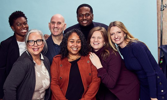 From left: newbies Shanel Thomas-Henry, Shirley Aldebol, Harvey Epstein, Elsie Encarnacion, Ty Hankerson, Kayla Santosuosso and Virginia Maloney.