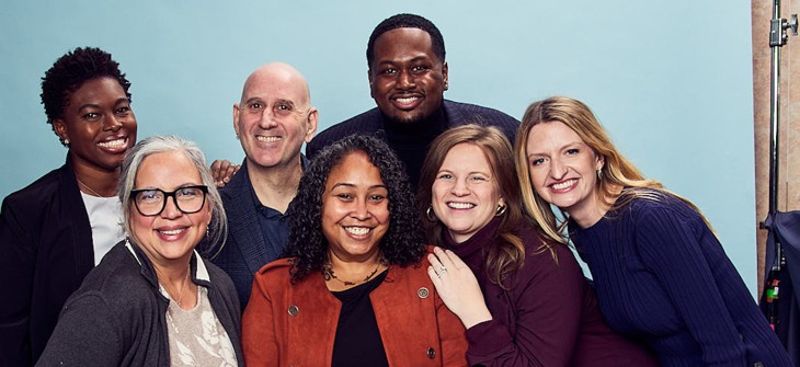 From left: newbies Shanel Thomas-Henry, Shirley Aldebol, Harvey Epstein, Elsie Encarnacion, Ty Hankerson, Kayla Santosuosso and Virginia Maloney.