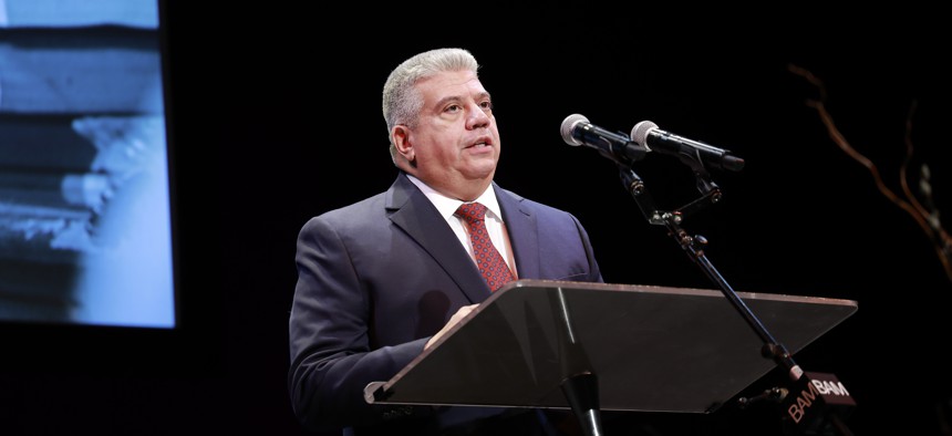 Brooklyn District Attorney Eric Gonzalez speaks at the 38th Annual Brooklyn Tribute to Dr. Martin Luther King, Jr. on Jan. 15, 2024.