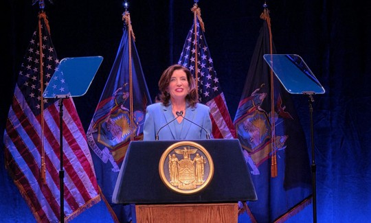 Gov. Kathy Hochul delivers the 2026 State of the State address on Jan. 13, 2026.
