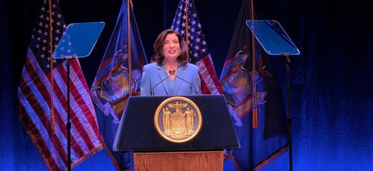 Gov. Kathy Hochul delivers the 2026 State of the State address on Jan. 13, 2026.
