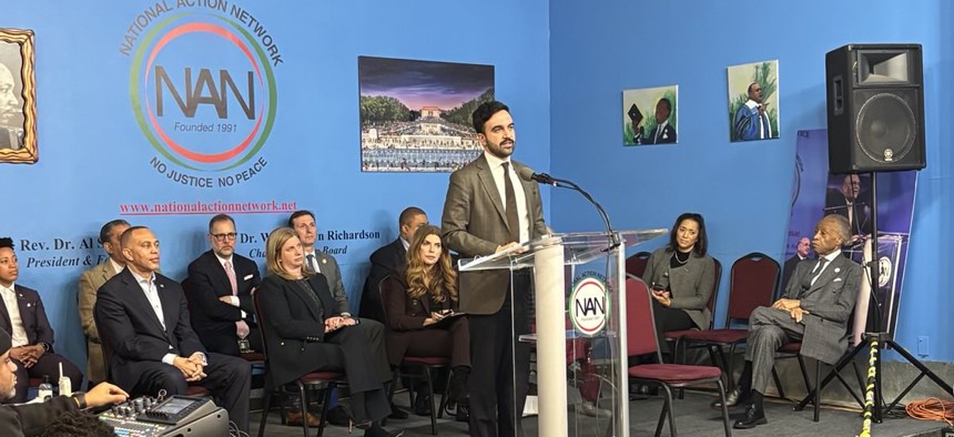 New York City Mayor Zohran Mamdani spoke at Al Sharpton's National Action Network on Jan. 19, 2026.