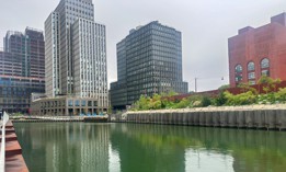 New residential buildings rise along the Gowanus Canal, once a center of industrial activity.