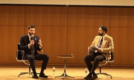 Assembly Member Alex Bores, left, and City & State Editor-in-Chief Jeff Coltin, right