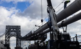 Repair work on the George Washington Bridge. The Port Authority is nearing the end of a $2 billion dollar renovation to the bridge.