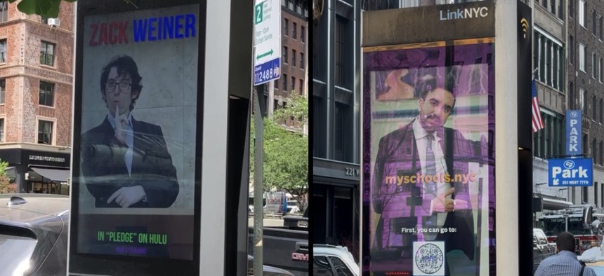 Then-New York City Council candidate Zack Weiner’s movie ad – or was it a campaign ad – seen on May 20, 2021, and Zohran Mamdani’s pre-K enrollment video on Jan. 19, 2026.