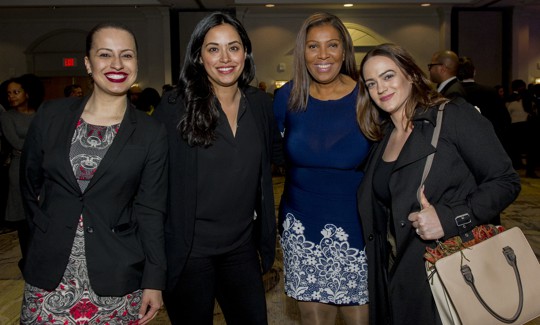 Catalina Cruz, Carlina Rivera, Letitia James and Carlene Pinto attend City & State’s Caucus Weekend Kickoff Reception on Feb. 16, 2018.