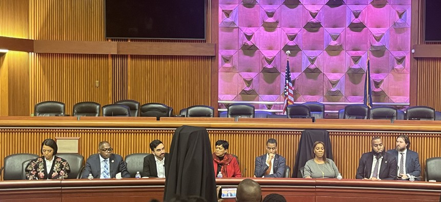New York City Mayor Zohran Mamdani attends a mayoral forum at Caucus Weekend in Albany on Feb. 14, 2026.