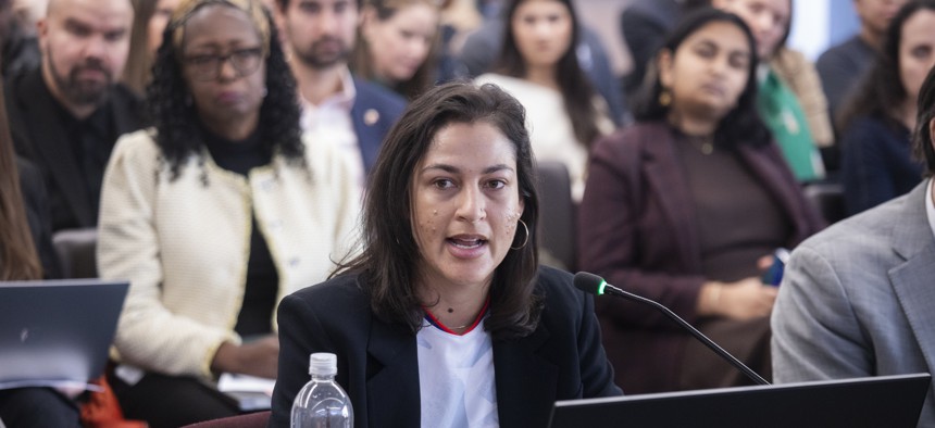 New York City World Cup Czar Maya Handa testifies to the City Council on Feb. 27, 2026.
