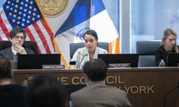 New York City Council Member Pierina Ana Sanchez speaks at a City Council committee hearing.