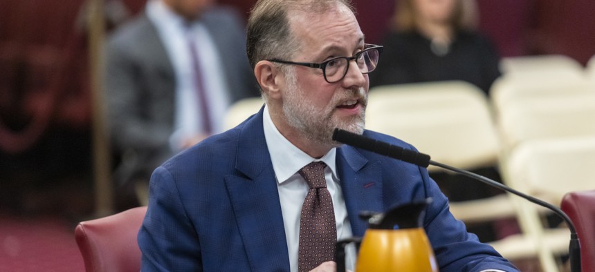 City Comptroller Mark Levine testified at a City Council hearing on the preliminary budget on Wednesday.