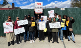 A group of community members who oppose the Addisleigh Park battery storage facility.
