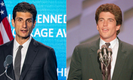 Jack Schlossberg, left, is running for Congress as the public revisits the story of his uncle, John F. Kennedy Jr., right.