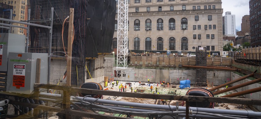Construction continues at the site of the Brooklyn borough jail in May 2025.