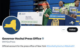 The @NYGovPress account is known for its memes, slang and witty humor.