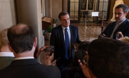 State Senate Deputy Majority Leader Michael Gianaris speaks to reporters after lawmakers pass a one-week budget extender on April 7, 2026