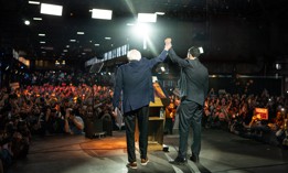 Democratic socialist Sen. Bernie Sanders was a surprise guest at Mayor Zohran Mamdani's Sunday night speech.