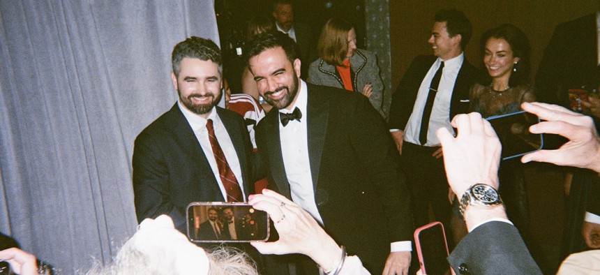 Jeff Coltin and Zohran Mamdani at the Inner Circle Show.