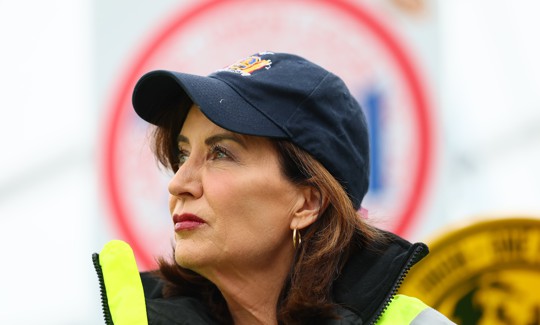 Gov. Kathy Hochul meets with Gateway tunnel project workers on Feb. 17, 2026.