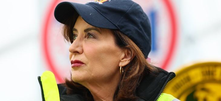 Gov. Kathy Hochul meets with Gateway tunnel project workers on Feb. 17, 2026.