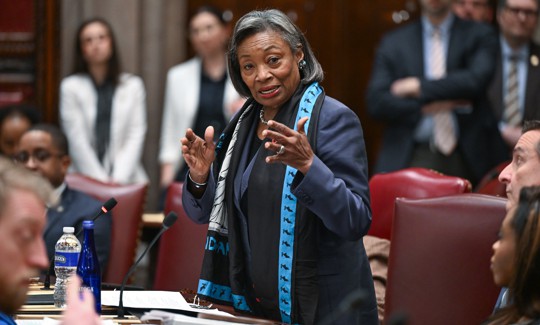 State Senate Majority Leader addresses the Senate on March 12, 2026.