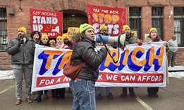 Our Time organized a the tax the rich rally in Albany on Feb. 25, 2026. 