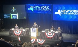 State Democratic Party Chair Jay Jacobs speaks at the state Democratic Party convention.