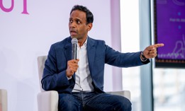 New York state comptroller candidate Raj Goyle speaks at a panel on Sept. 22, 2023.