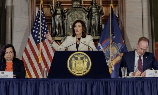 Gov. Kathy Hochul announced a broad budget plan – one that Assembly Speaker Carl Heastie says is not done.