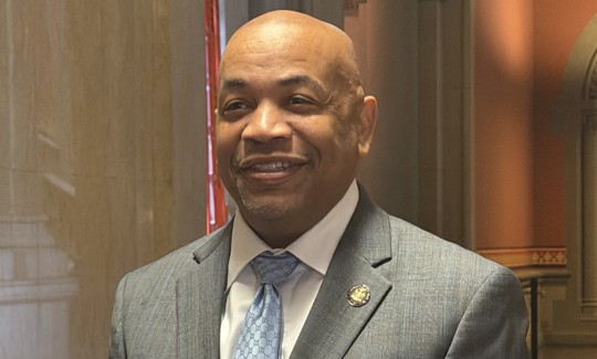 Assembly Speaker Carl Heastie addressed reporters Wednesday afternoon as the first budget bill had been printed.
