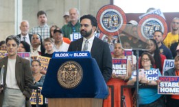 The mayor held a rally-style press conference to unveil his housing plan on Tuesday.