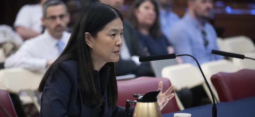 Interim Economic Development Corporation President Jeanny Pak testified during a City Council budget hearing on Friday.