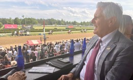 Nassau County Executive Bruce Blakeman attended the Belmont Stakes at Saratoga Race Course on June 6, 2026.
